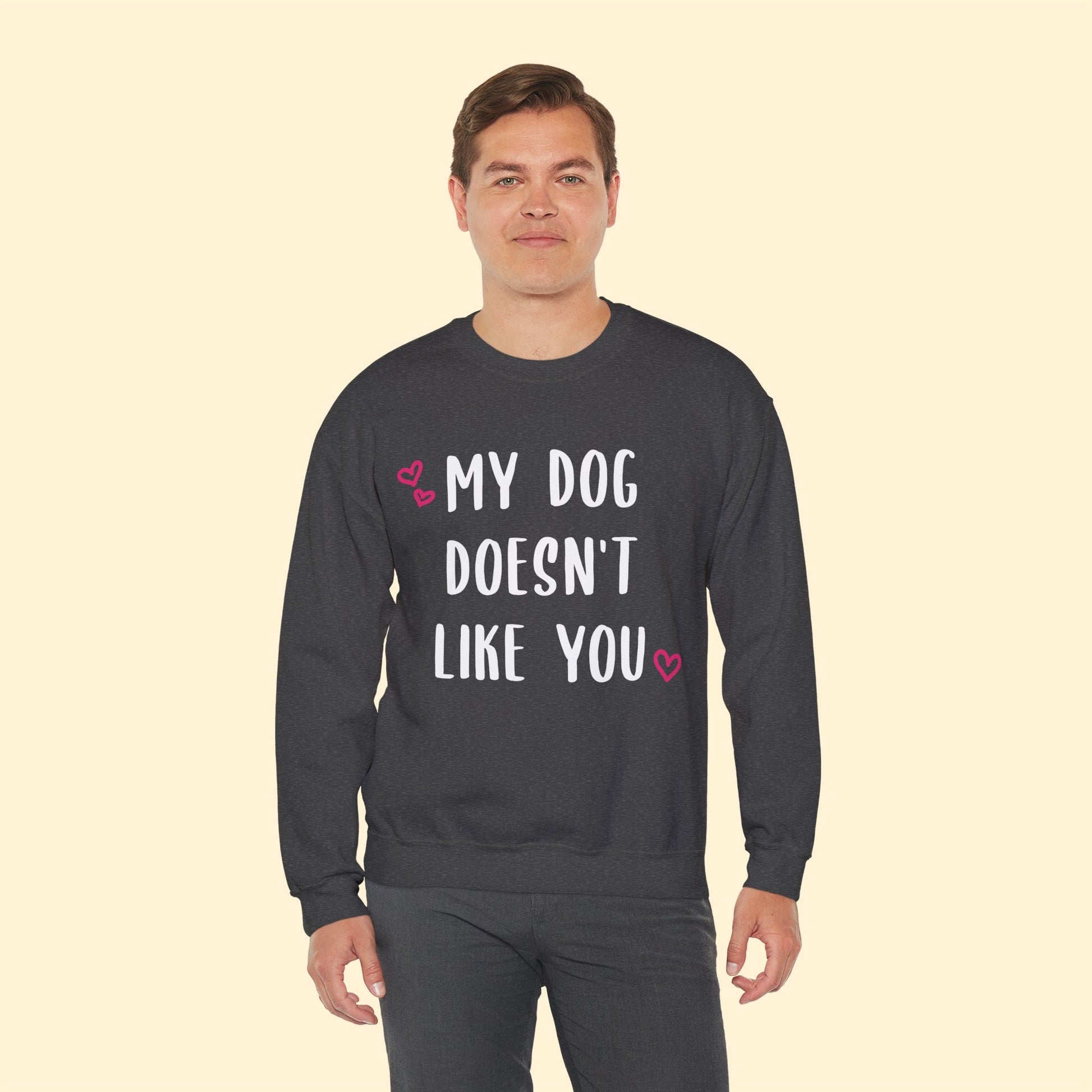 My Dog Doesn't Like You | Crewneck Sweatshirt - Detezi Designs-32312101690200207476