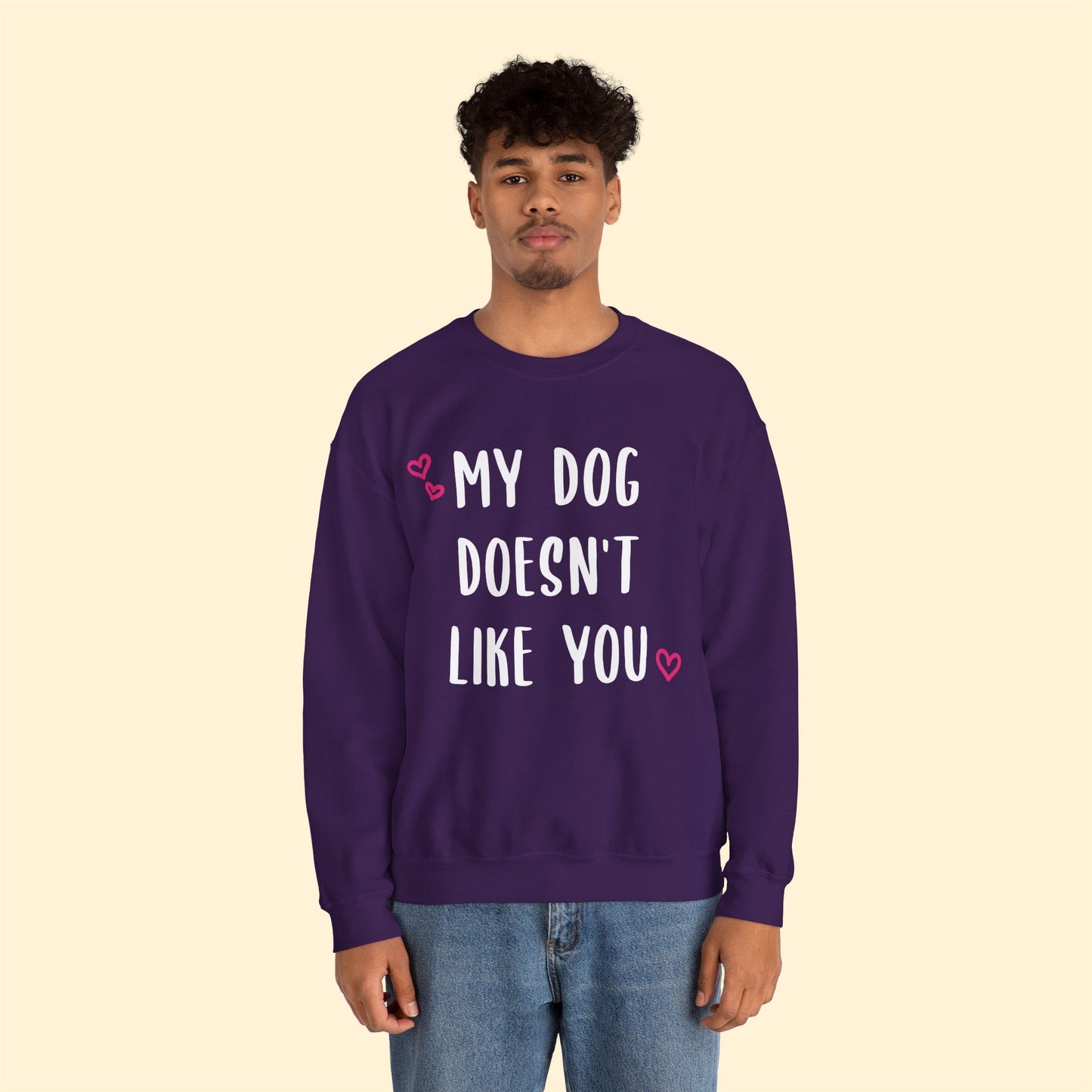 My Dog Doesn't Like You | Crewneck Sweatshirt - Detezi Designs-32312101690200207476