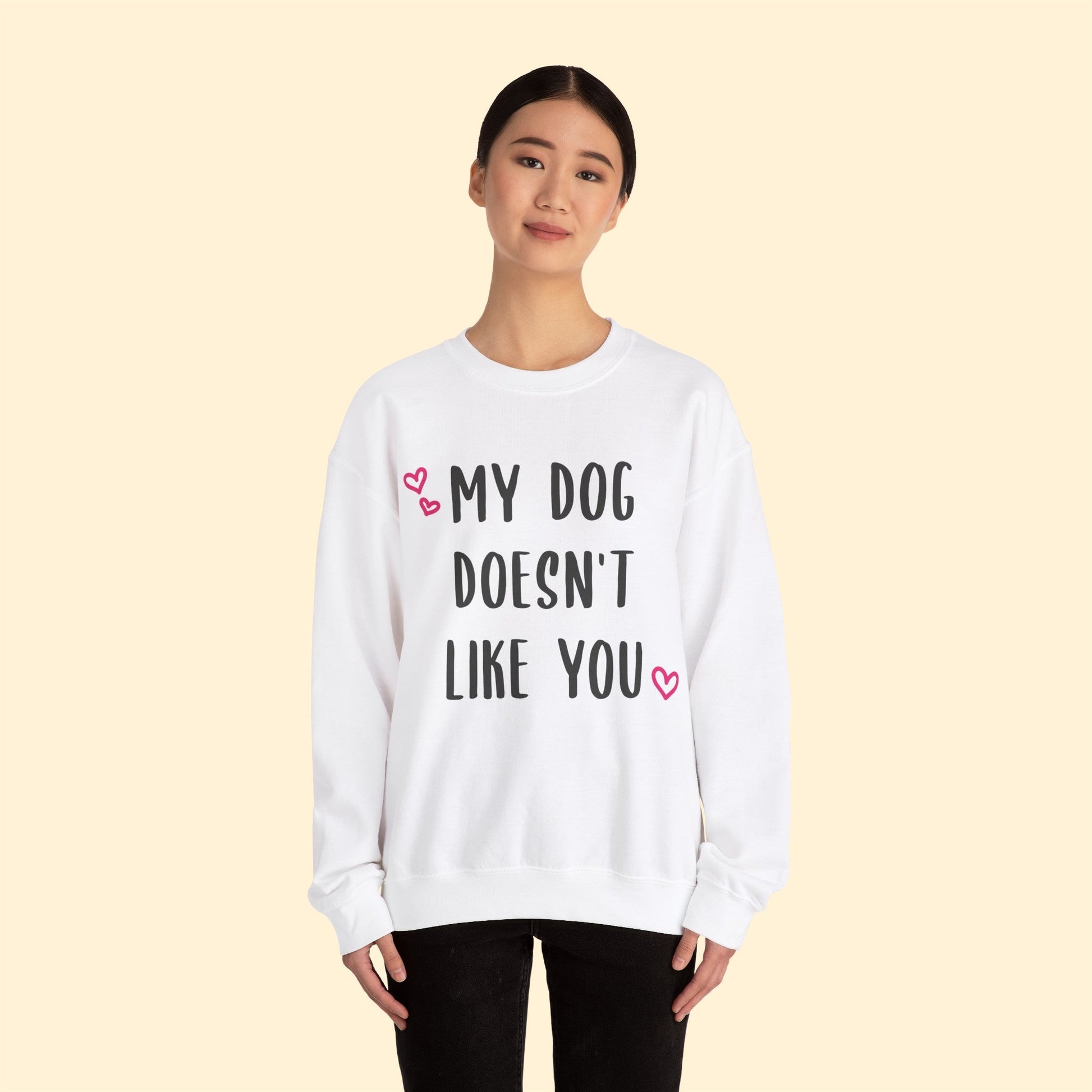 My Dog Doesn't Like You | Crewneck Sweatshirt - Detezi Designs-32312101690200207476