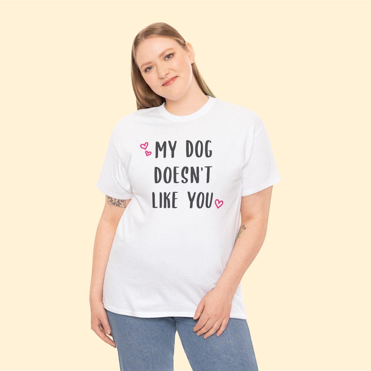 My Dog Doesn't Like You | Text Tees - Detezi Designs-12253424774348971008