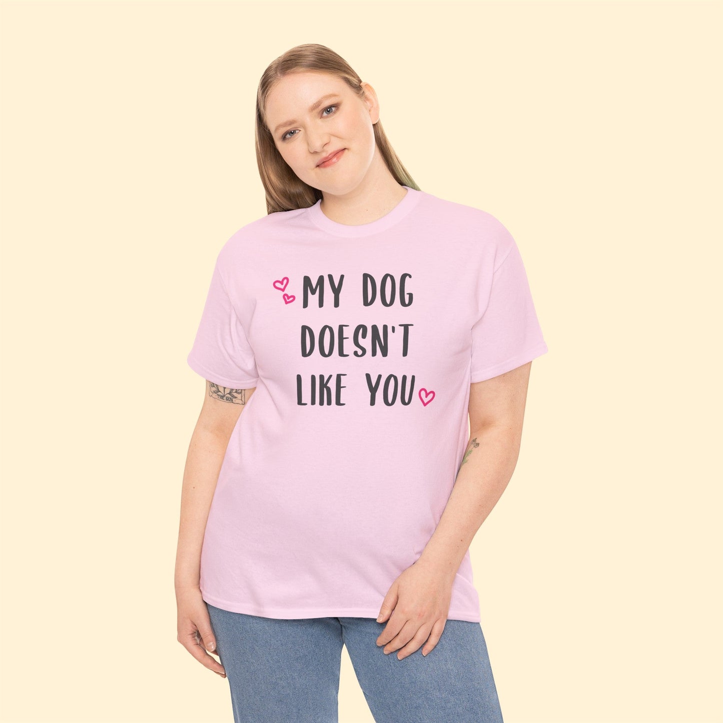 My Dog Doesn't Like You | Text Tees - Detezi Designs-12253424774348971008