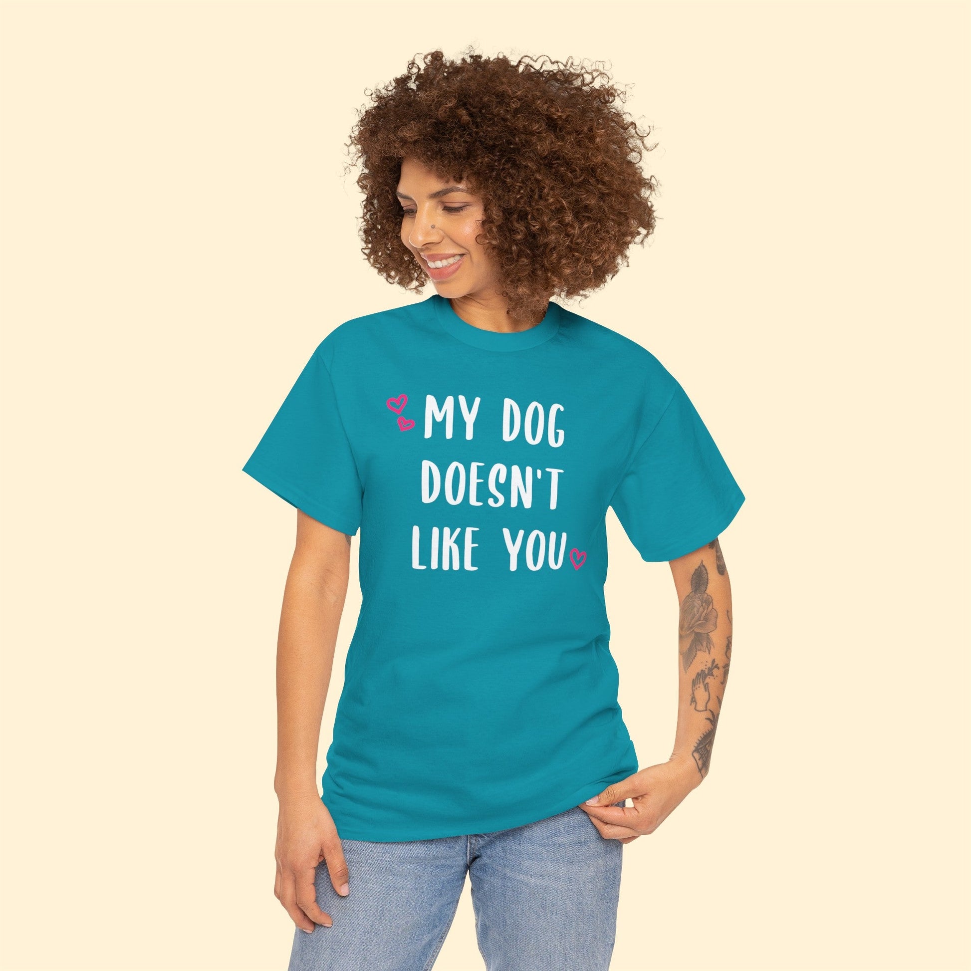 My Dog Doesn't Like You | Text Tees - Detezi Designs-12253424774348971008