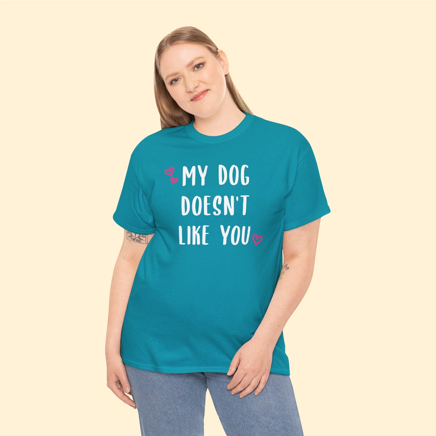 My Dog Doesn't Like You | Text Tees - Detezi Designs-12253424774348971008