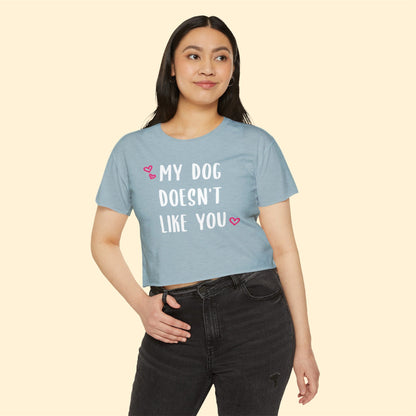 My Dog Doesn't Like You | Women's Festival Crop Top - Detezi Designs-28258951176311839807