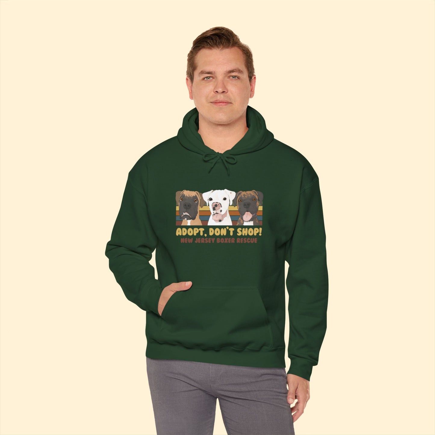 New Jersey Boxer Rescue | FUNDRAISER | Hooded Sweatshirt - Detezi Designs - 48945826004798654158