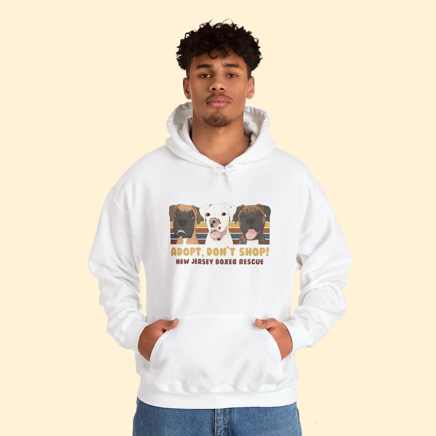 New Jersey Boxer Rescue | FUNDRAISER | Hooded Sweatshirt - Detezi Designs - 48945826004798654158