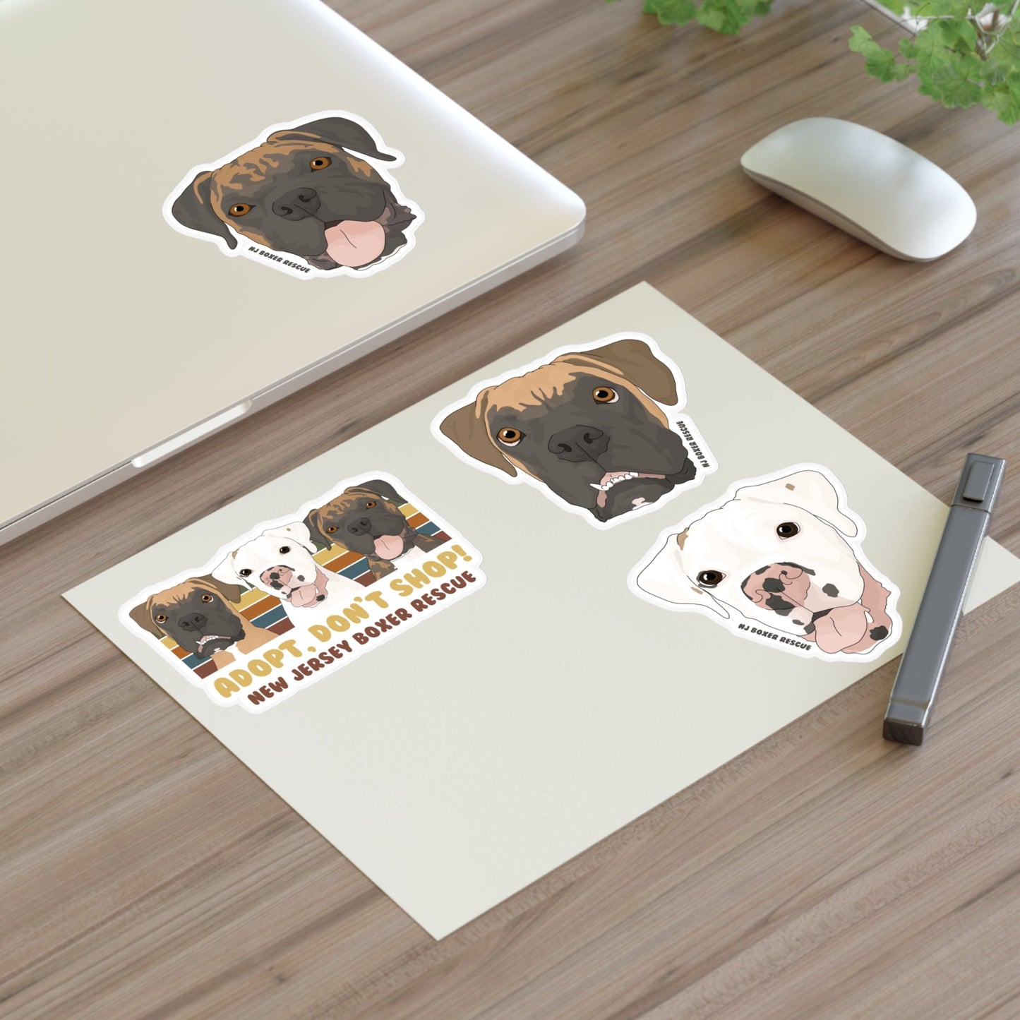 New Jersey Boxer Rescue | FUNDRAISER | Sticker Sheet - Detezi Designs - 25943418478000831830