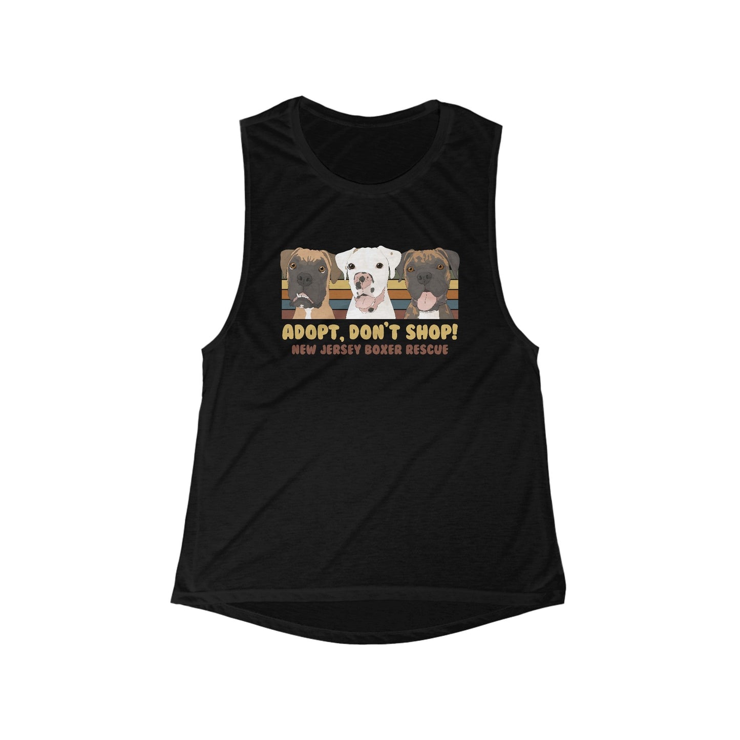 New Jersey Boxer Rescue | FUNDRAISER | Women's Flowy Scoop Muscle Tank - Detezi Designs - 12365902954346733042