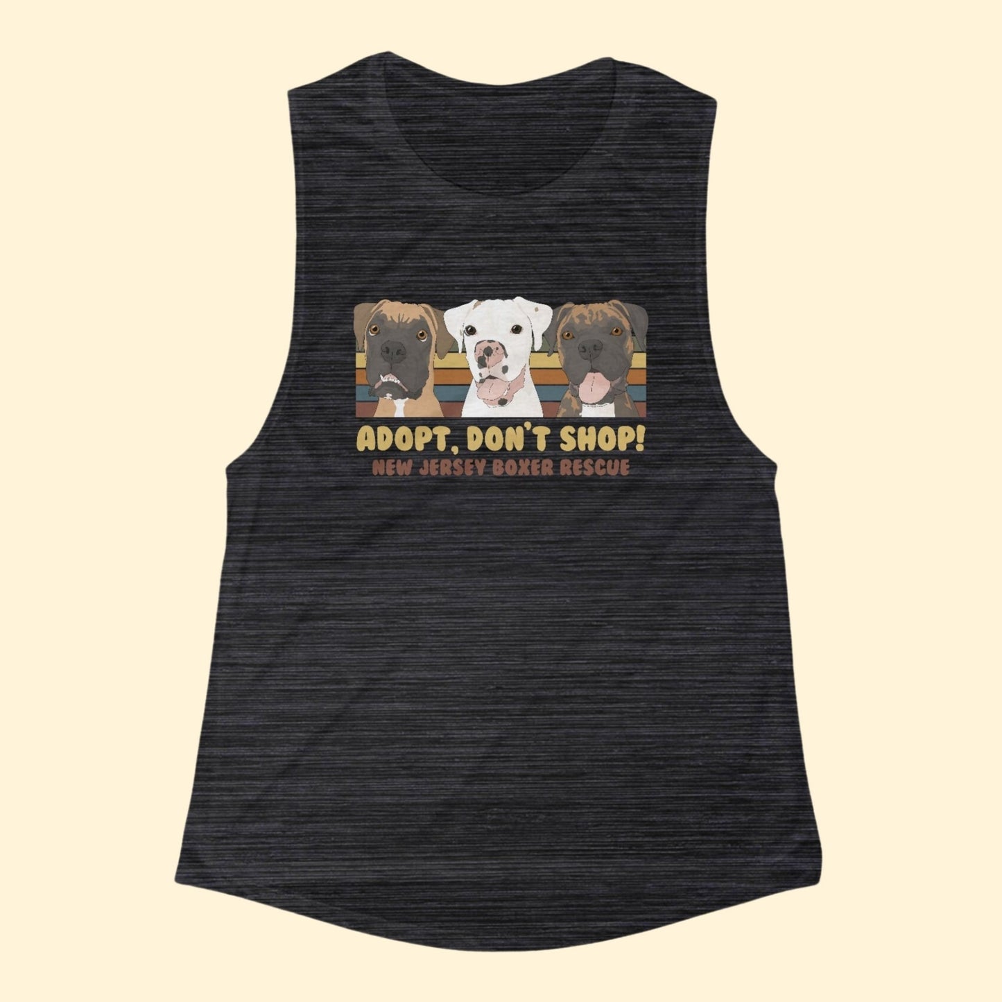 New Jersey Boxer Rescue | FUNDRAISER | Women's Flowy Scoop Muscle Tank - Detezi Designs - 15160330924026596682