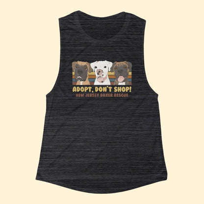 New Jersey Boxer Rescue | FUNDRAISER | Women's Flowy Scoop Muscle Tank - Detezi Designs - 15160330924026596682