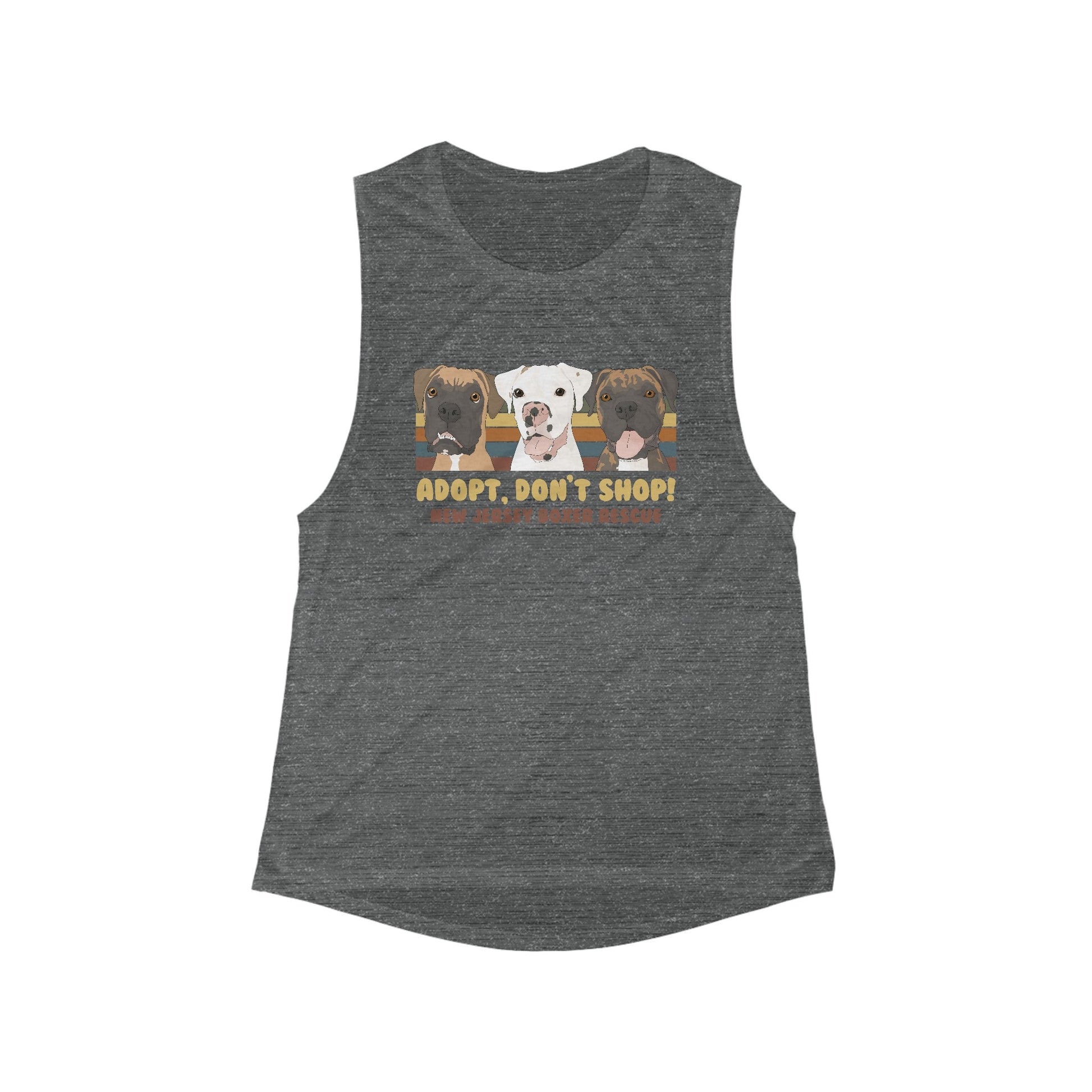 New Jersey Boxer Rescue | FUNDRAISER | Women's Flowy Scoop Muscle Tank - Detezi Designs - 15160330924026596682