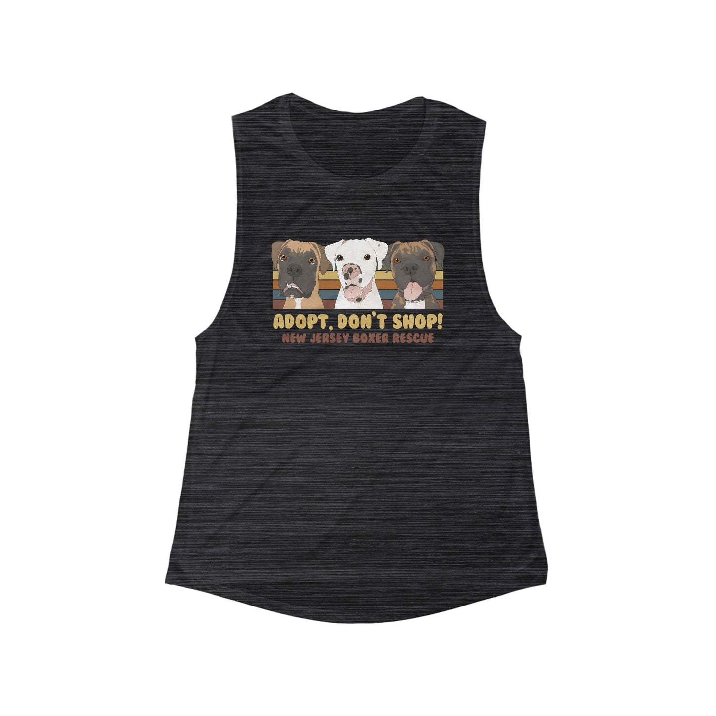 New Jersey Boxer Rescue | FUNDRAISER | Women's Flowy Scoop Muscle Tank - Detezi Designs - 17558367946792088008