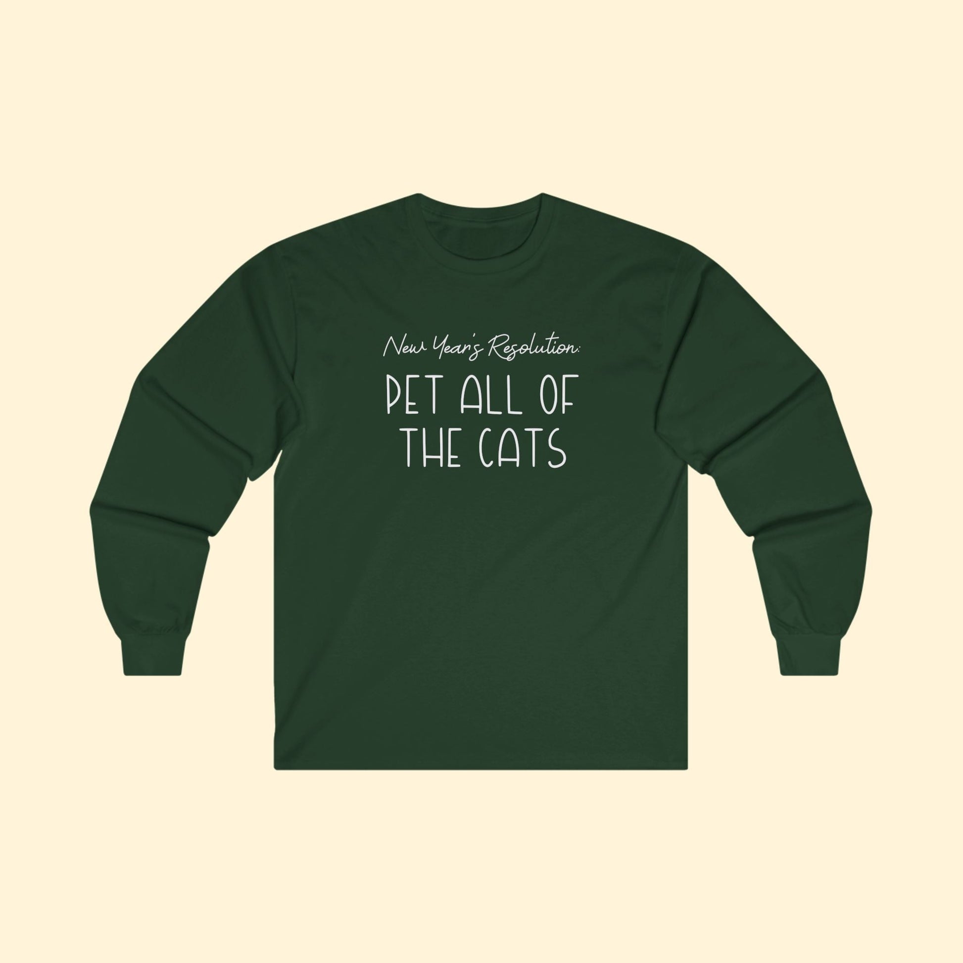 New Year's Resolution: Pet All Of The Cats | Long Sleeve Tee - Detezi Designs - 23807604002464896863