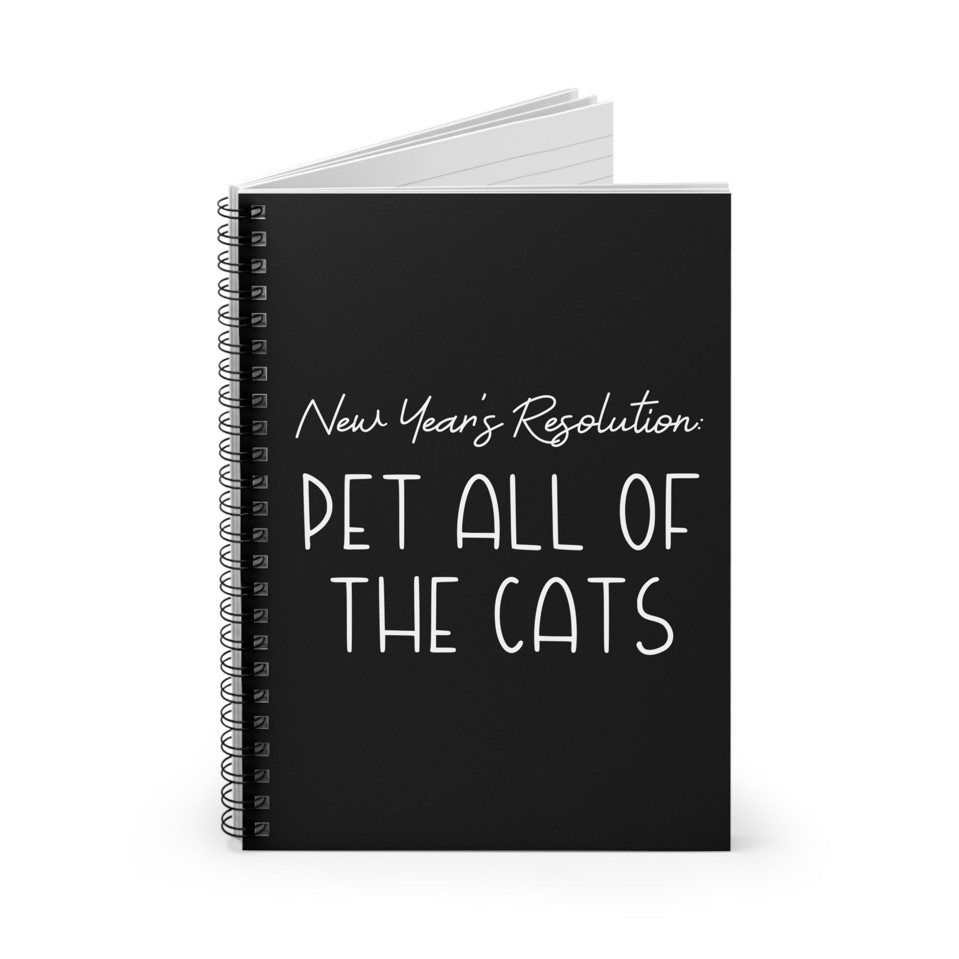 New Year's Resolution: Pet All Of The Cats | Notebook - Detezi Designs - 10380407094498697770