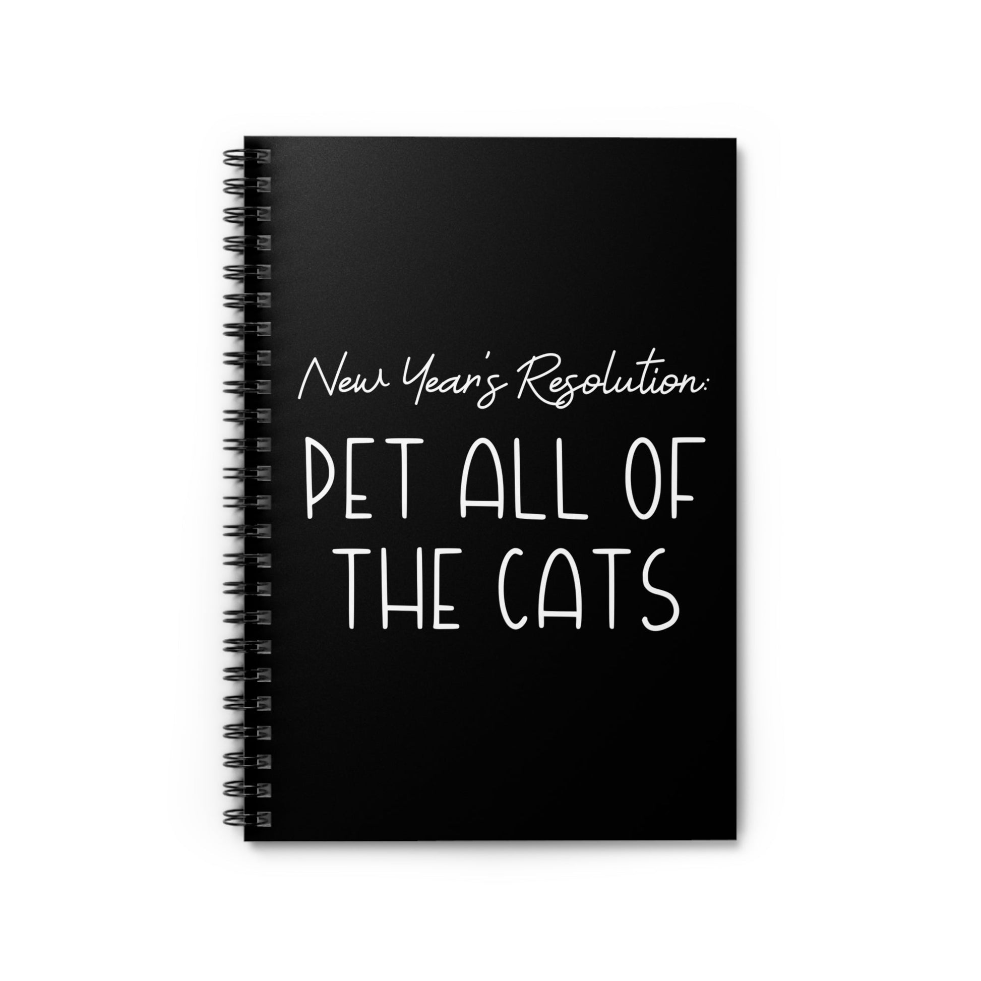 New Year's Resolution: Pet All Of The Cats | Notebook - Detezi Designs - 10380407094498697770