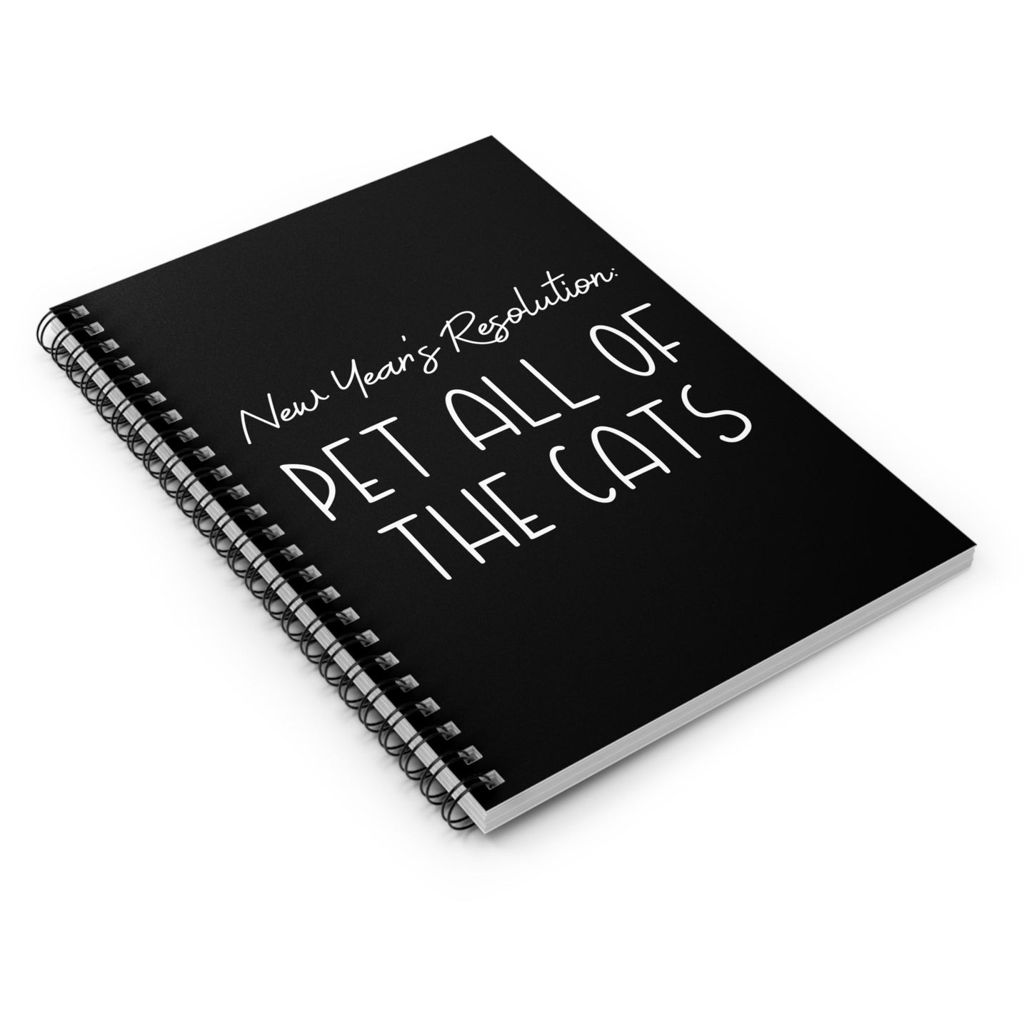 New Year's Resolution: Pet All Of The Cats | Notebook - Detezi Designs - 10380407094498697770