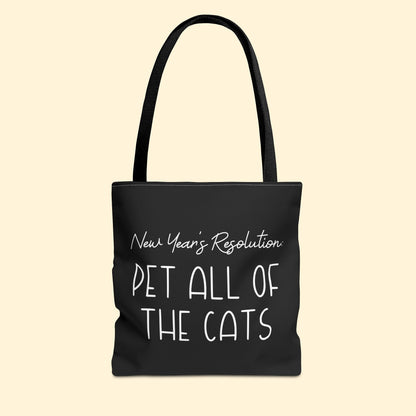 New Year's Resolution: Pet All Of The Cats | Tote Bag - Detezi Designs - 30231879380082430015