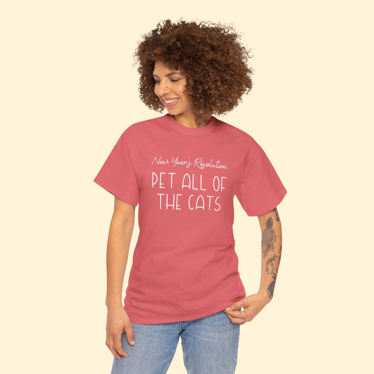 New Year's Resolution: Pet All Of The Cats | Unisex Tee - Detezi Designs - 50064639608155096773