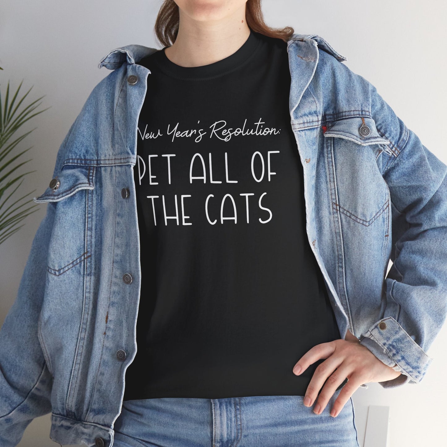 New Year's Resolution: Pet All Of The Cats | Unisex Tee - Detezi Designs - 50064639608155096773