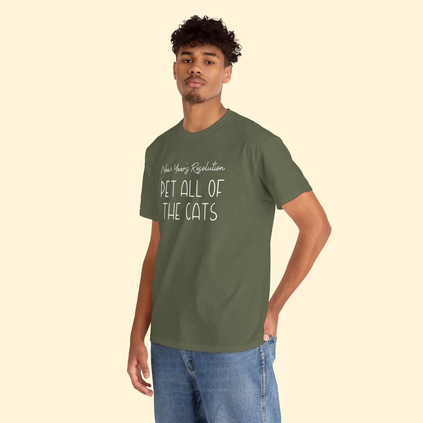 New Year's Resolution: Pet All Of The Cats | Unisex Tee - Detezi Designs - 50064639608155096773