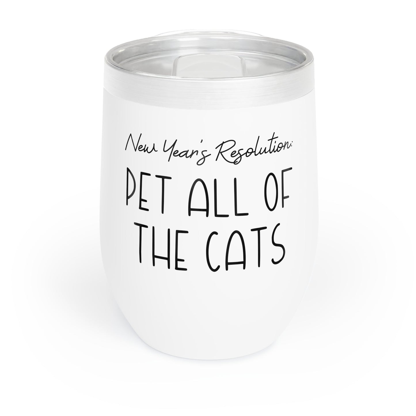 New Year's Resolution: Pet All Of The Cats | Wine Tumbler - Detezi Designs - 28658671893011183268