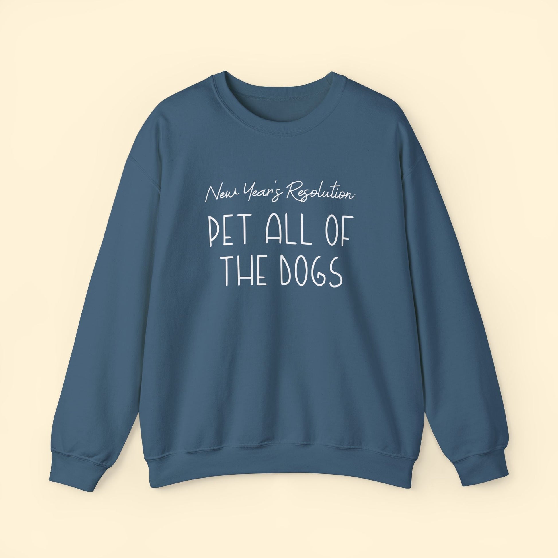 New Year's Resolution: Pet All Of The Dogs | Crewneck Sweatshirt - Detezi Designs - 23456378844016479233