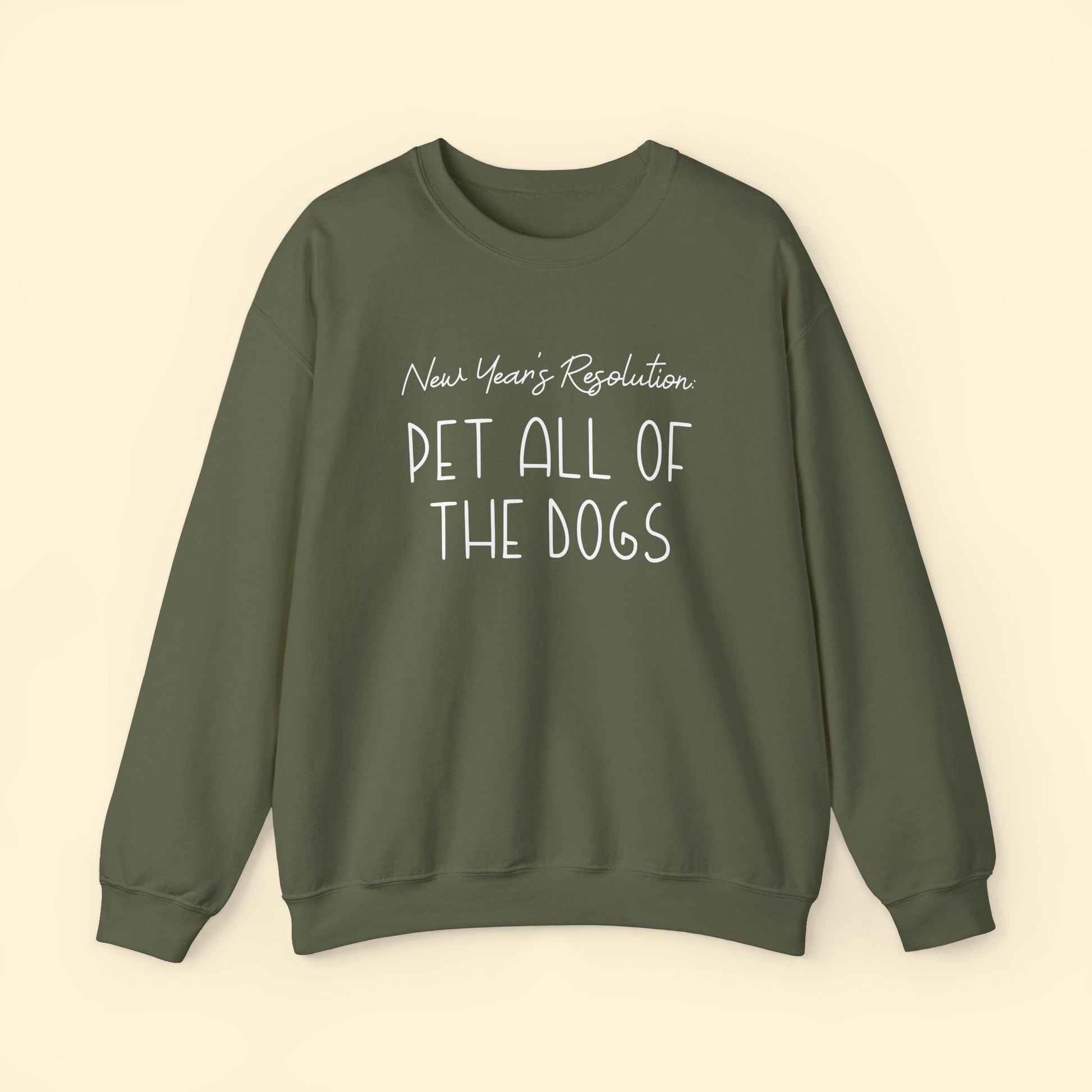 New Year's Resolution: Pet All Of The Dogs | Crewneck Sweatshirt - Detezi Designs - 42502740672832764994