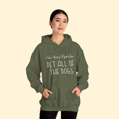 New Year's Resolution: Pet All Of The Dogs | Hooded Sweatshirt - Detezi Designs - 20003415252730906031