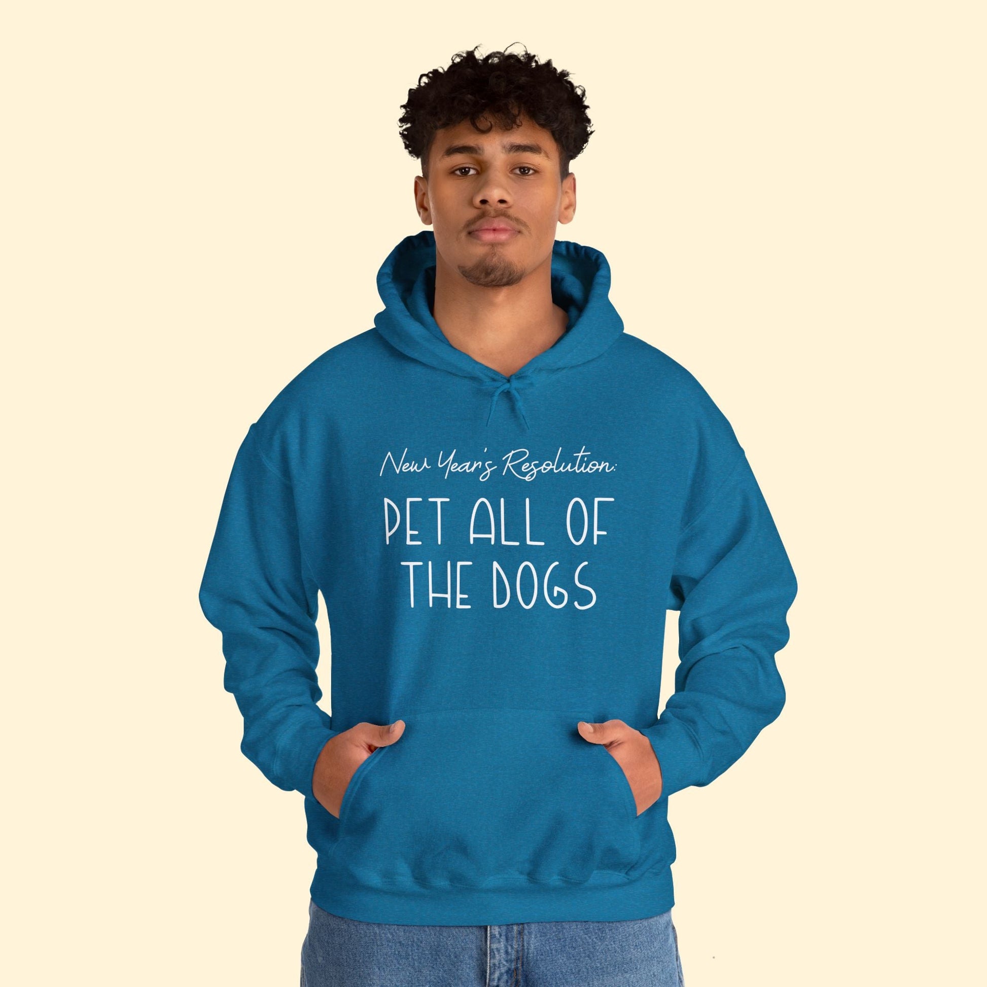 New Year's Resolution: Pet All Of The Dogs | Hooded Sweatshirt - Detezi Designs - 20003415252730906031