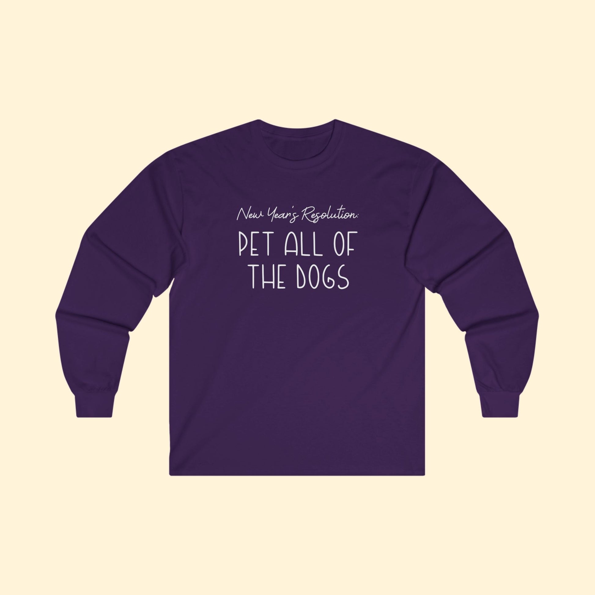 New Year's Resolution: Pet All Of The Dogs | Long Sleeve Tee - Detezi Designs - 29920950870086298036