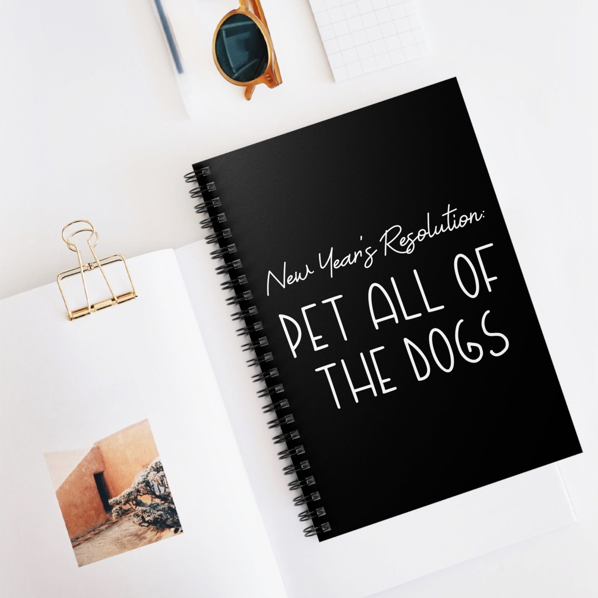 New Year's Resolution: Pet All Of The Dogs | Notebook - Detezi Designs - 77086804217568073937