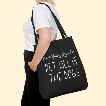 New Year's Resolution: Pet All Of The Dogs | Tote Bag - Detezi Designs - 33128196189769037987