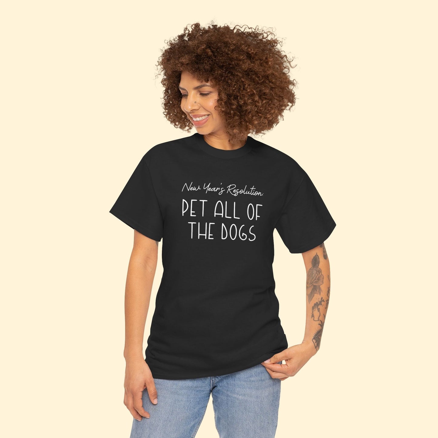 New Year's Resolution: Pet All Of The Dogs | Unisex Tee - Detezi Designs - 97440192639657944914