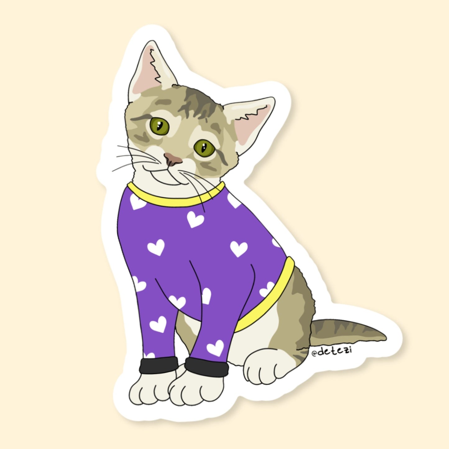 Nonbinary Kitten | Vinyl Sticker - Detezi Designs-