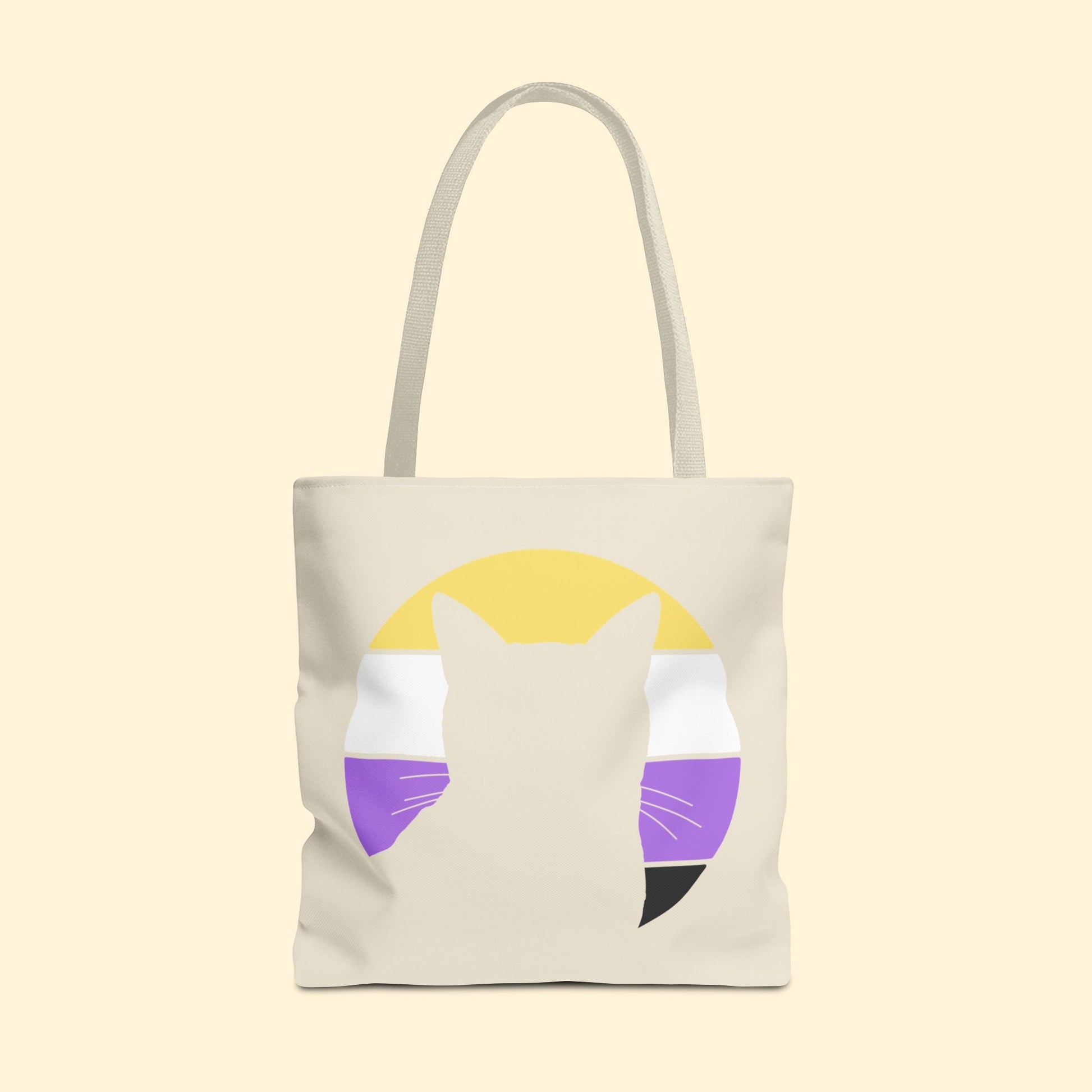 Nonbinary Pride | Cat Silhouette | Tote Bag - Detezi Designs - 17532634907324687362