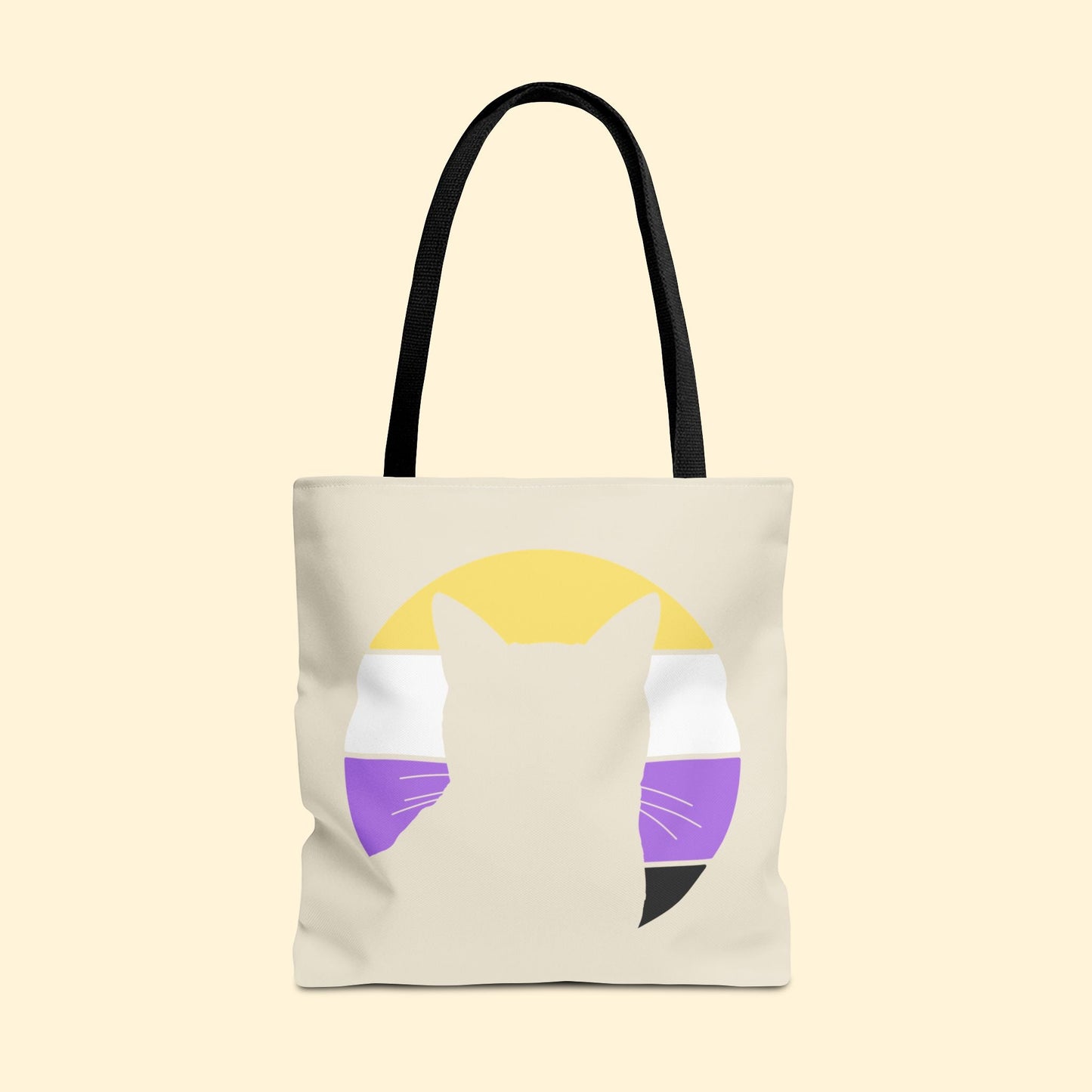 Nonbinary Pride | Cat Silhouette | Tote Bag - Detezi Designs - 19429592751729081492