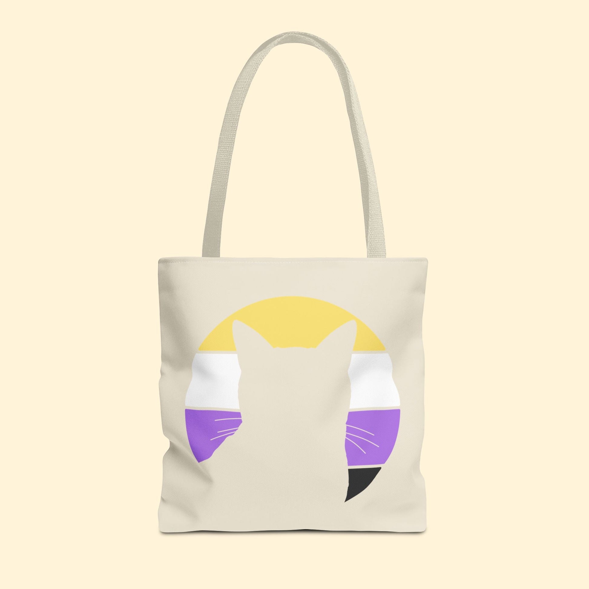 Nonbinary Pride | Cat Silhouette | Tote Bag - Detezi Designs - 19918883382382800535