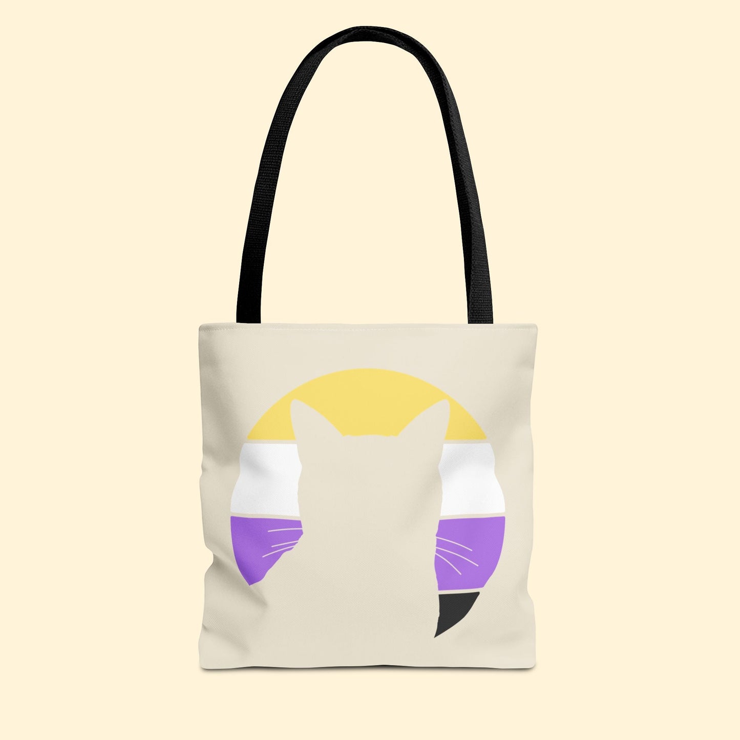 Nonbinary Pride | Cat Silhouette | Tote Bag - Detezi Designs - 27738538970036148726