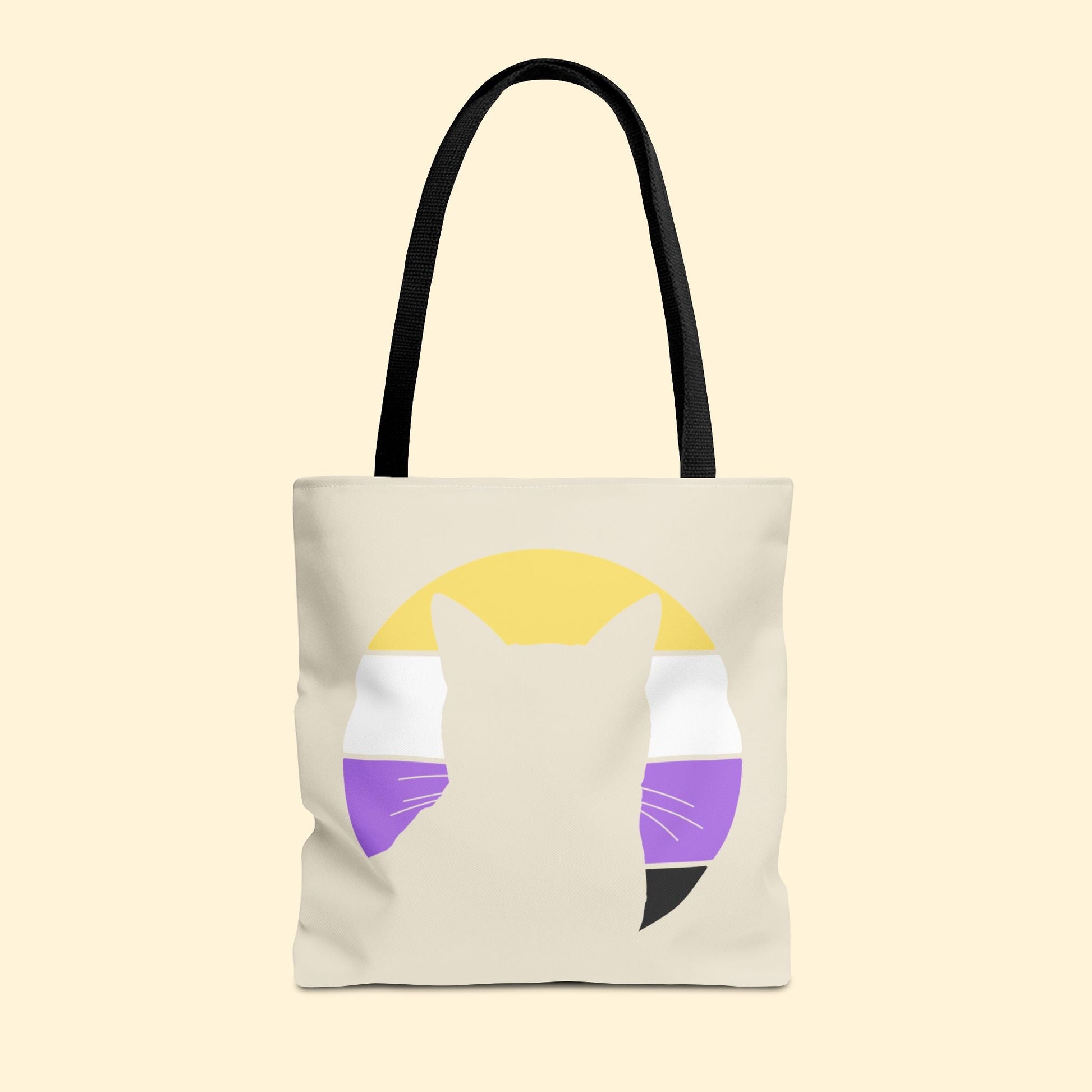 Nonbinary Pride | Cat Silhouette | Tote Bag - Detezi Designs - 74986550658830805530