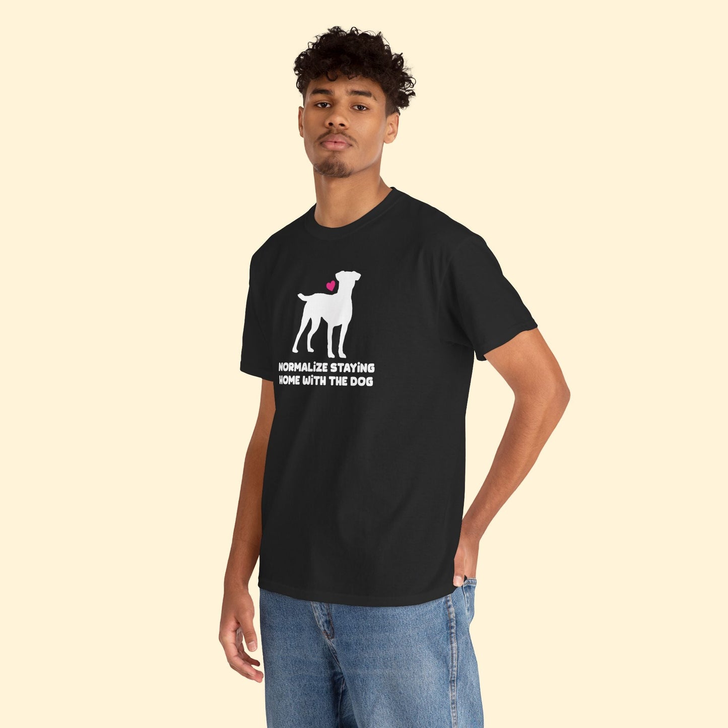 Normalize Staying Home With The Dog | Unisex Tee - Detezi Designs - 24995696606625394474