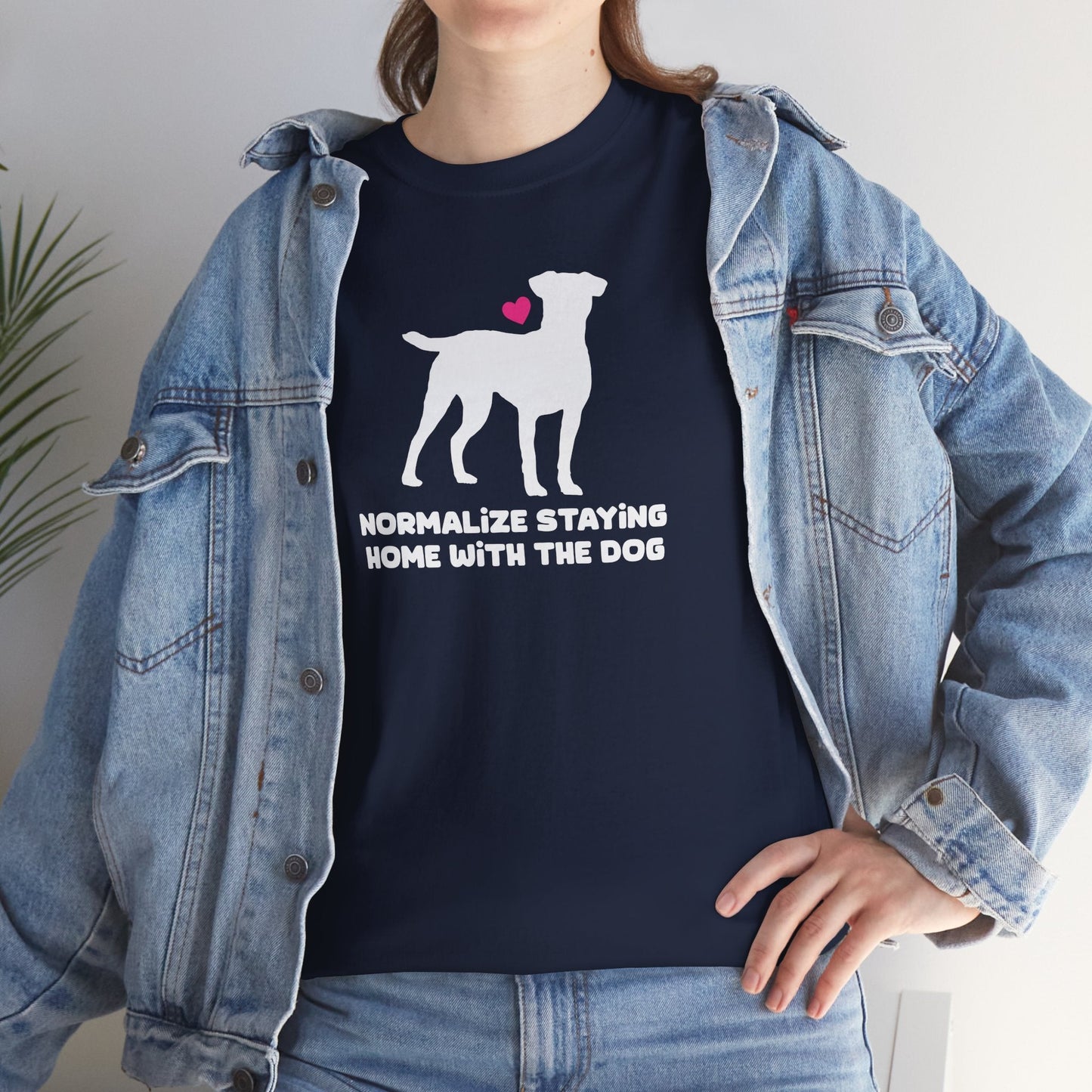 Normalize Staying Home With The Dog | Unisex Tee - Detezi Designs - 26992358653000084429