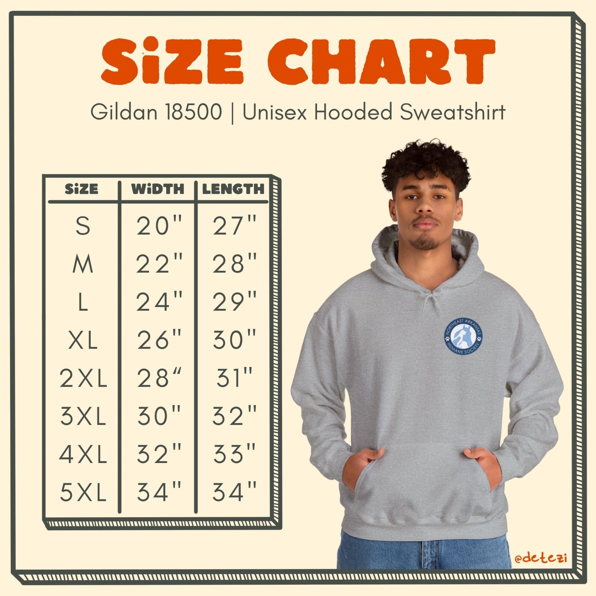 Oscar | FUNDRAISER for Northeast Arkansas Humane Society | Hooded Sweatshirt - Detezi Designs - 33044749326657894546