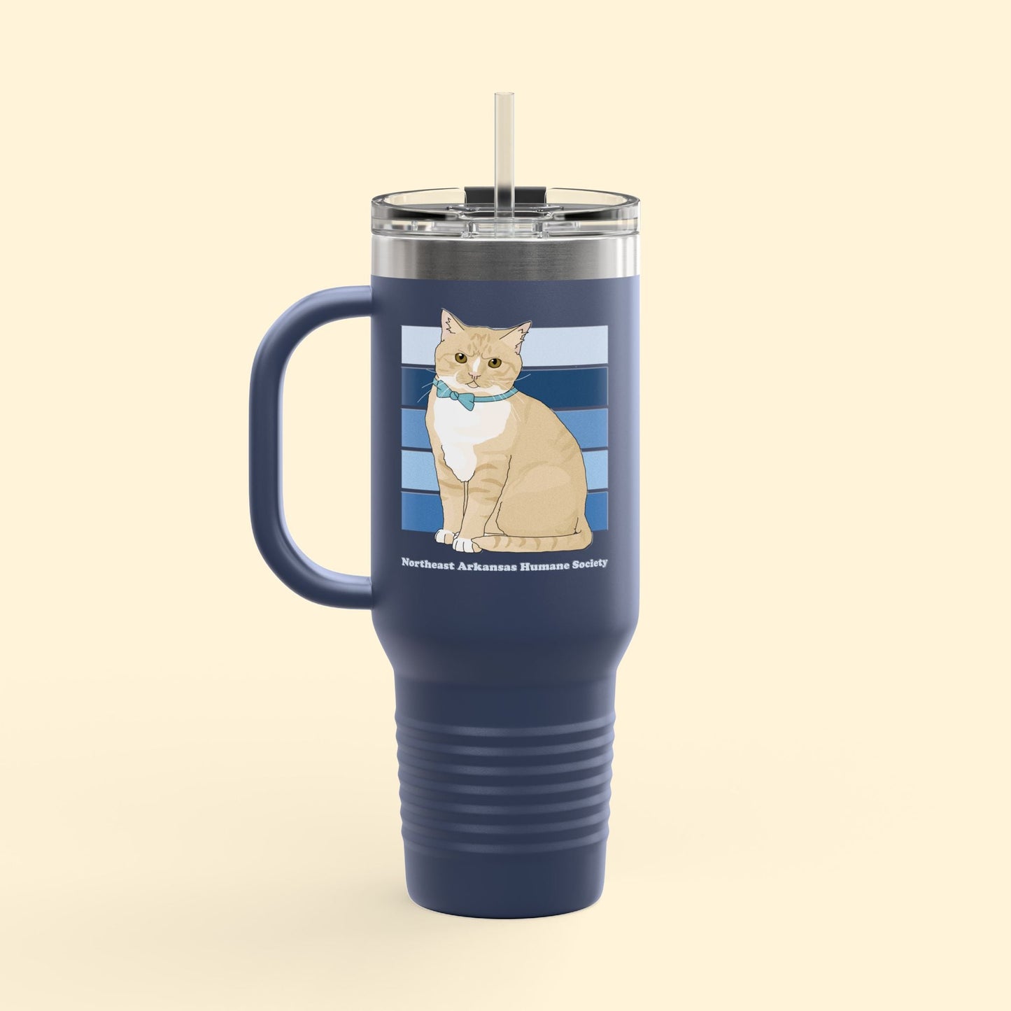Oscar | FUNDRAISER for Northeast Arkansas Humane Society | Insulated Travel Mug, 40oz - Detezi Designs - 19597806823196431342