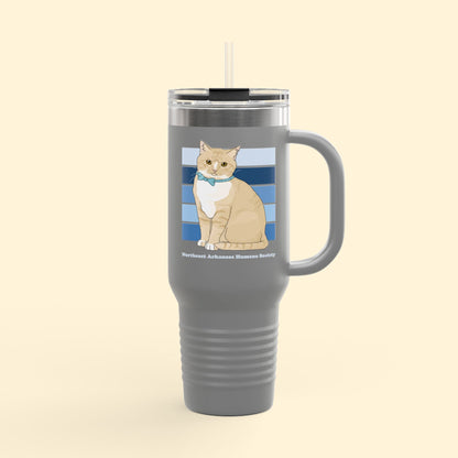 Oscar | FUNDRAISER for Northeast Arkansas Humane Society | Insulated Travel Mug, 40oz - Detezi Designs - 33138326448811542778