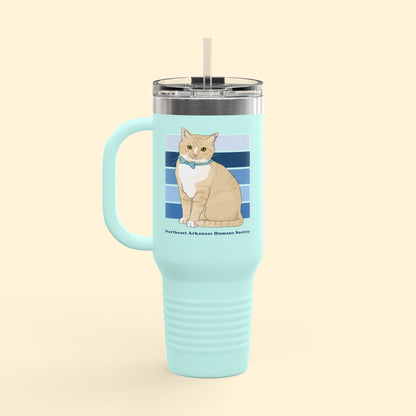 Oscar | FUNDRAISER for Northeast Arkansas Humane Society | Insulated Travel Mug, 40oz - Detezi Designs - 33138326448811542778