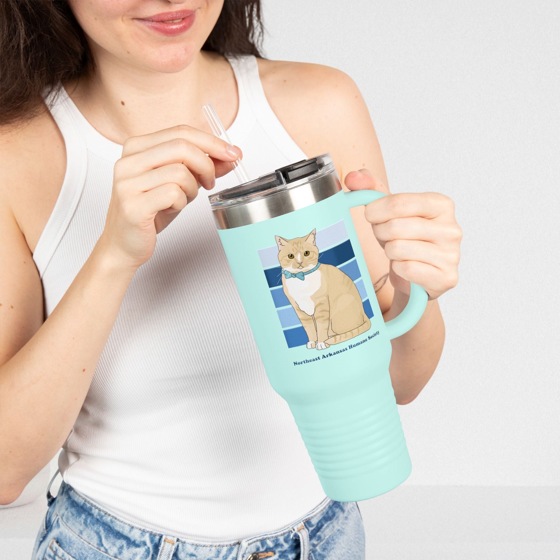 Oscar | FUNDRAISER for Northeast Arkansas Humane Society | Insulated Travel Mug, 40oz - Detezi Designs - 33138326448811542778