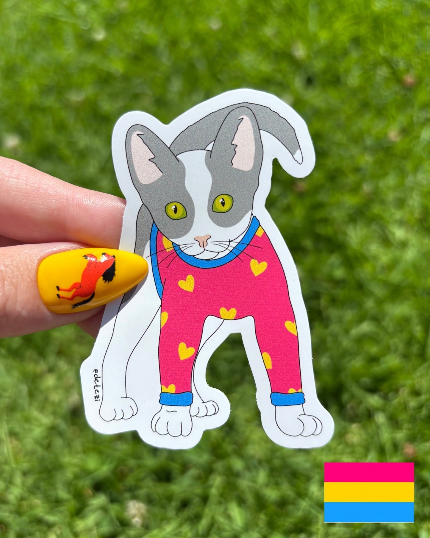 Pansexual Kitten | Vinyl Sticker - Detezi Designs-