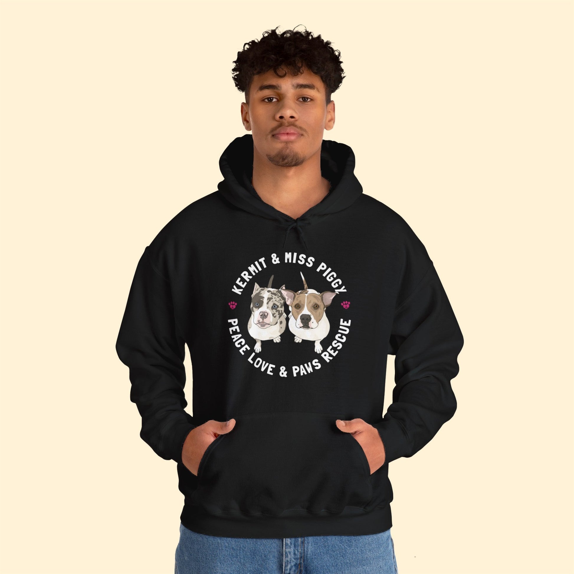 Peace Love & Paws | FUNDRAISER | Hooded Sweatshirt - Detezi Designs-17579658421959352098