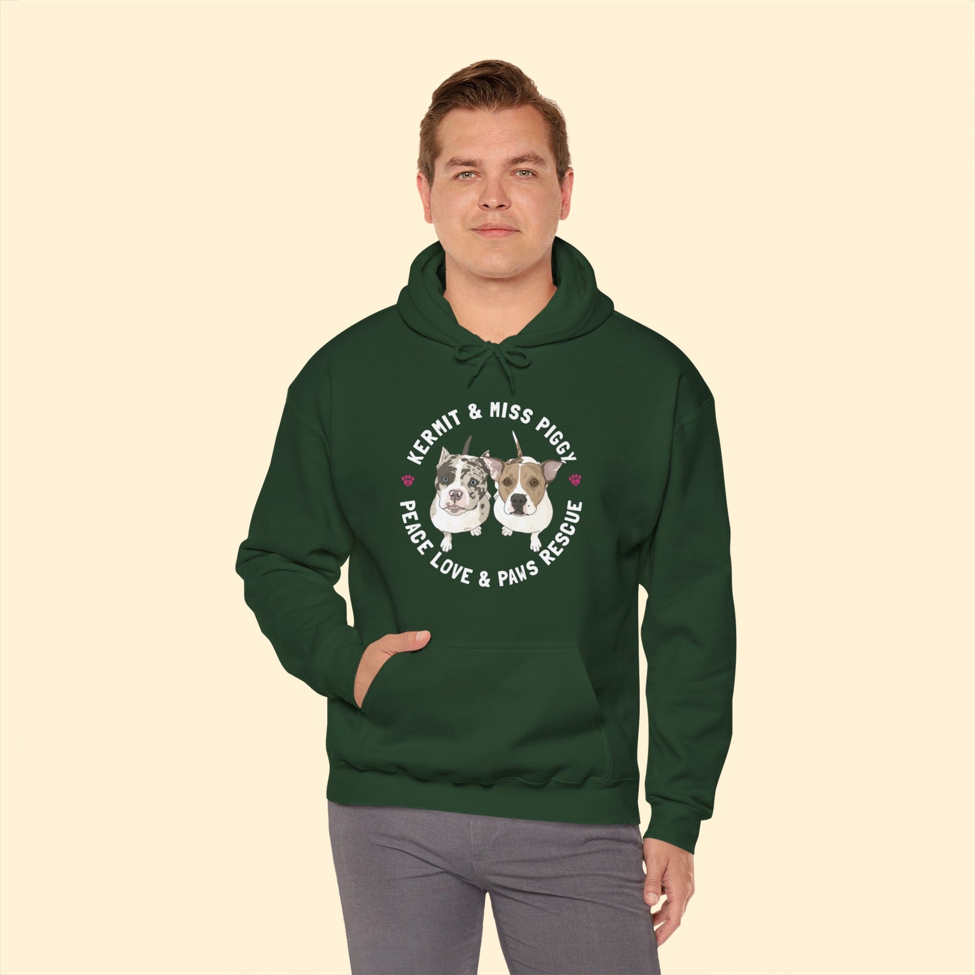 Peace Love & Paws | FUNDRAISER | Hooded Sweatshirt - Detezi Designs-17579658421959352098