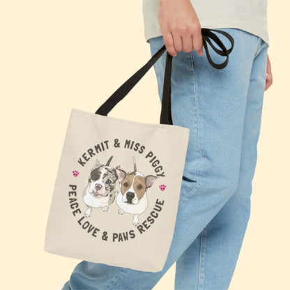 Peace Love & Paws | FUNDRAISER | Tote Bag - Detezi Designs-12969205832231232694